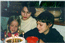 Андрей, Надя и Арина с праздничным тортом